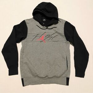 Air Jordan Flight Men's Gray and Black Hoodie Size Medium